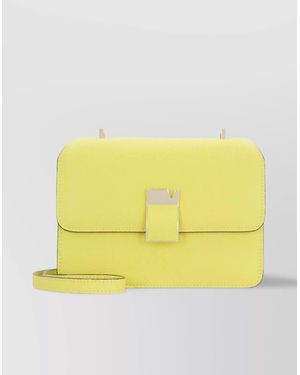 Valextra Mini Leather Crossbody Bag - Yellow