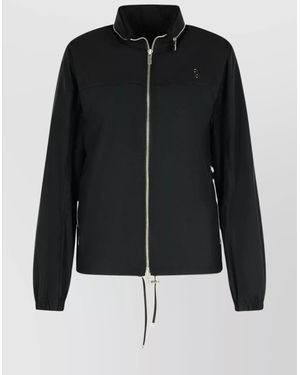 Burberry Cotton Blend Jacket Drawstring Hem - Black