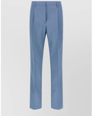 Prada Cotton Straight-Leg Suit Trousers - Blue