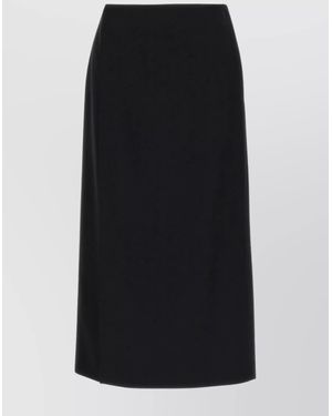 The Row High-Waisted Midi Pencil Skirt - Black