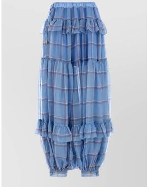 Chloé Printed Silk Full Skirt - Blue