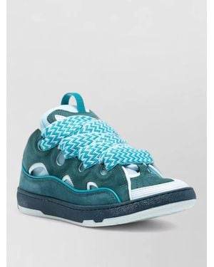 Lanvin Low Top Sneakers Paneled Design Lace Pattern - Blue