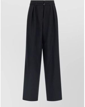 Dries Van Noten Peacha High Waisted Pleated Tailored Trousers - Blue