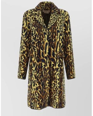 Marni Virgin Wool Animalier Jacquard Coat - Metallic