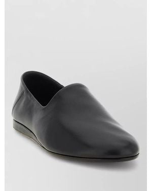 Jacquemus Round Toe Flat Sole Loafers Slippers - Black