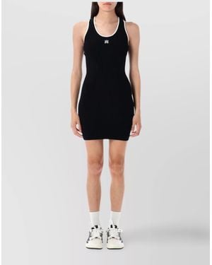 Amiri Ribbed Texture Sleeveless Dress Mini - Black
