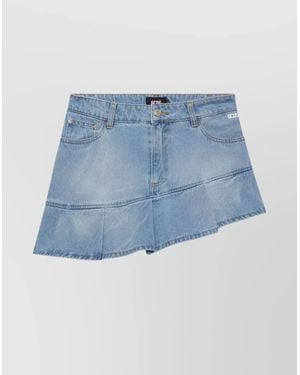 Gcds Asymmetric Pleated Mini Skirt Belts - Blue