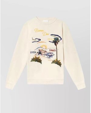 Isabel Marant Mikoy Crewneck Sweatshirt Long Sleeves - Natural