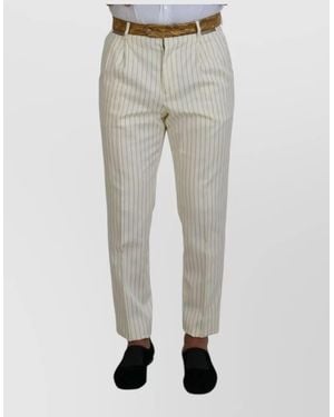 Dolce & Gabbana Striped Tuxedo Suit Slim Fit Design - Grey