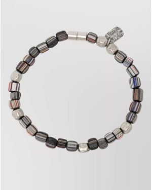 Paul Smith Bracelet Stripe Bead Design - Metallic