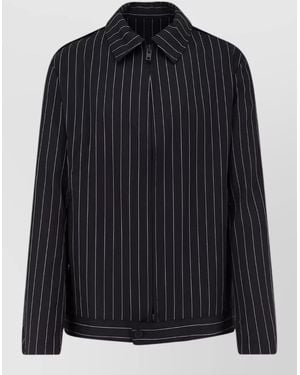 Y-3 Recycled Polyester Jacket Long Sleeve Pinstripe - Blue