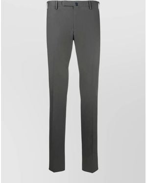 Incotex Chino Trousers Tailored Belt Loops Back Pockets - Grey