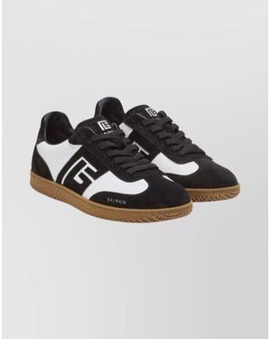 Balmain Low Top Sneakers With Round Toe Design - Multicolor