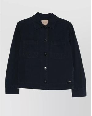 Woolrich Cotton Regular-Fit Long-Sleeve Jacket - Blue