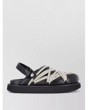 Rick Owens Open Toe Flat Sole Lightweight Slides - Black