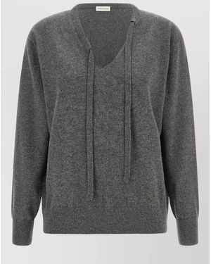Dries Van Noten Cashmere V-Neck Sweater - Gray