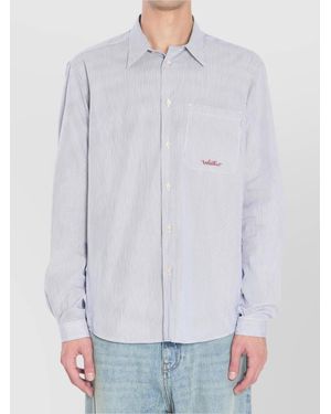 Valentino Garavani Striped Cotton Long-Sleeve Shirt - White