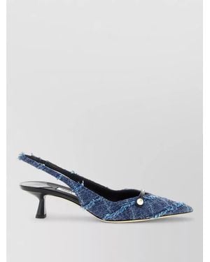 Jimmy Choo Amita Slingback Sandals Pearl Denim Detail - Blue