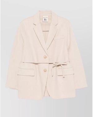 Semicouture Corine Wool Tailored Single Breasted Blazer - Natural