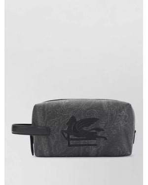 Etro Rectangular Clutch Bag Featuring Side Handle - Grey