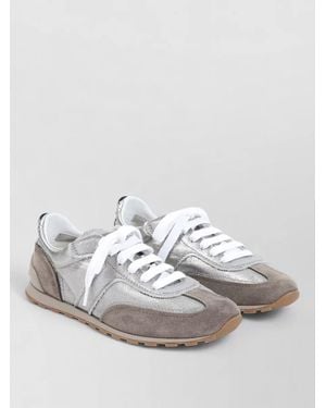 Brunello Cucinelli City Trainers Metallic Finish Suede Accents Rubber