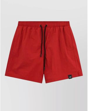 Aspesi Swim Shorts Nylon Silk Back Pocket - Red