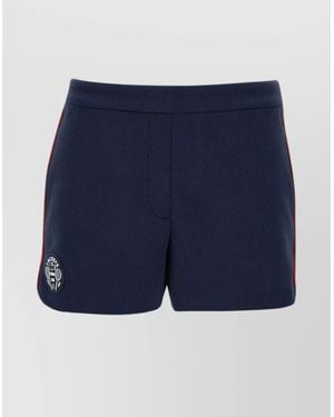 Lacoste Stretch Tennis Shorts With Piping And Side Stripe - Blue