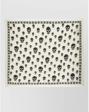 McQueen Silk Skull Print Scarf - Multicolour