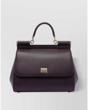 Dolce & Gabbana Sicily Large Leather Shoulder Bag - Blue
