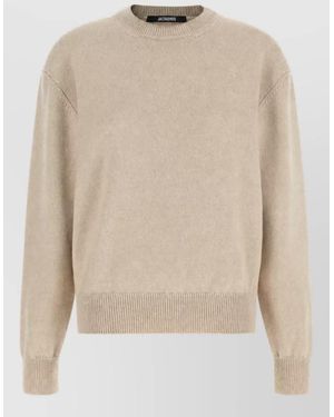 Jacquemus Merino Wool Fine-Knit Top - Natural