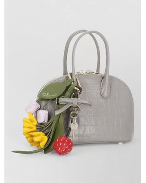 Self-Portrait Diamante Leather Mini Bag - Gray