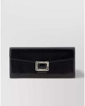 Roger Vivier Leather Wallet On Chain - Black