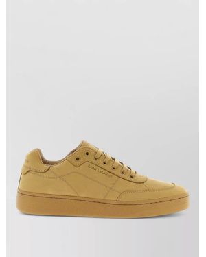 Saint Laurent Calfskin Leather Low-Top Trainers - Metallic
