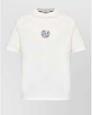 Stone Island Logo Print Cotton T-Shirt - White