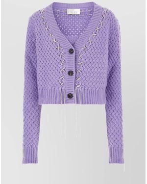 GIUSEPPE DI MORABITO Cashmere Merino Wool Knitted Top - Purple
