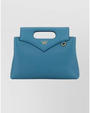 MCM Soft Diamond Mini Leather Shoulder Bag - Blue