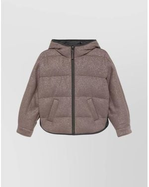 Brunello Cucinelli Cashmere Quilted Hooded Puffer Jacket - Multicolour