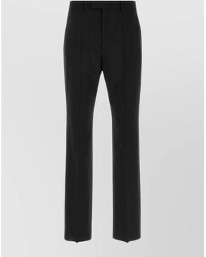 Valentino Garavani Wool Blend Tailored Trousers Belt Loops - Black