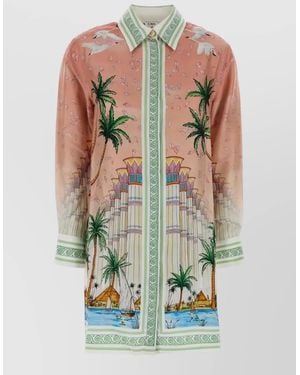 CASABLANCA Printed Twill Shirt Dress - Multicolour