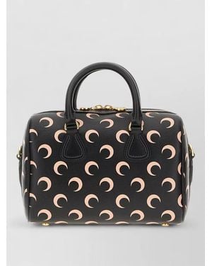 Marine Serre Mini Bag All Over Pattern Hardware Top Handles - Grey