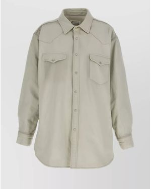 Maison Margiela Padded Oversized Denim Shirt Jacket - Grey