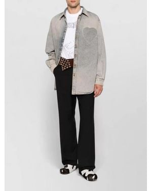 Moschino High Waist Wide Leg Pleated Pants - White