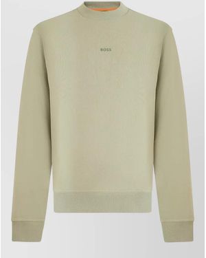 BOSS Cotton Crew Neck Sweatshirt - Green