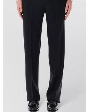 Lardini Pleated Front Stretch Crepe Tailored Trousers - Black