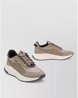 BOSS Calf Leather Low-Top Sneakers - Multicolor