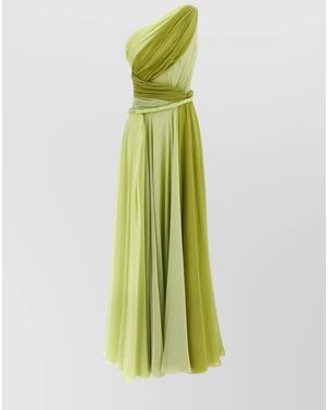 Giambattista Valli Draped One Shoulder Floor-Length Dress - Green