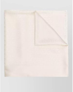 Ferragamo Gancini Silk Wool Square Stole - Natural