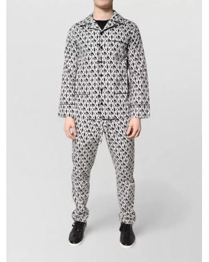 Dolce & Gabbana Cotton Monogram Print Pyjama Set - Grey
