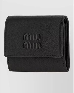 Miu Miu Lamb Leather Wallet - Black
