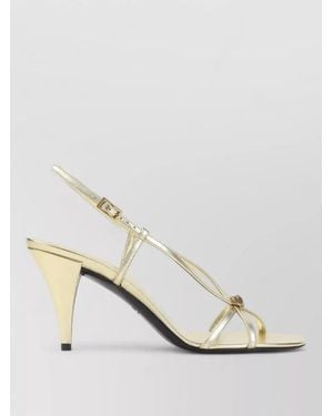 Versace Leather Slingback Sandals - Natural